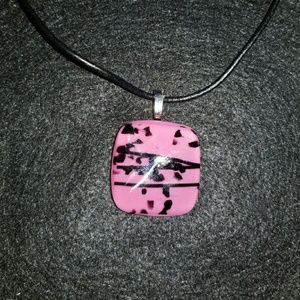 Dychroic glass pendant necklace